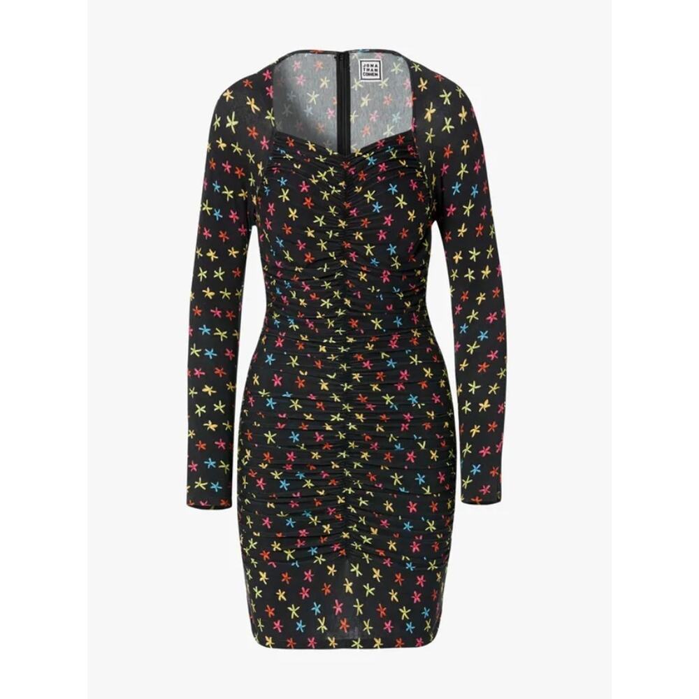 JONATHAN COHEN Stars Ruched Mini Bodycon Dress Nordstrom Sustainable XS $415